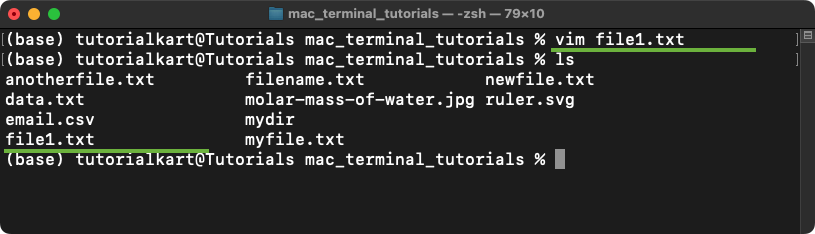 Create a New File in Mac Terminal - Using the vim Text Editor